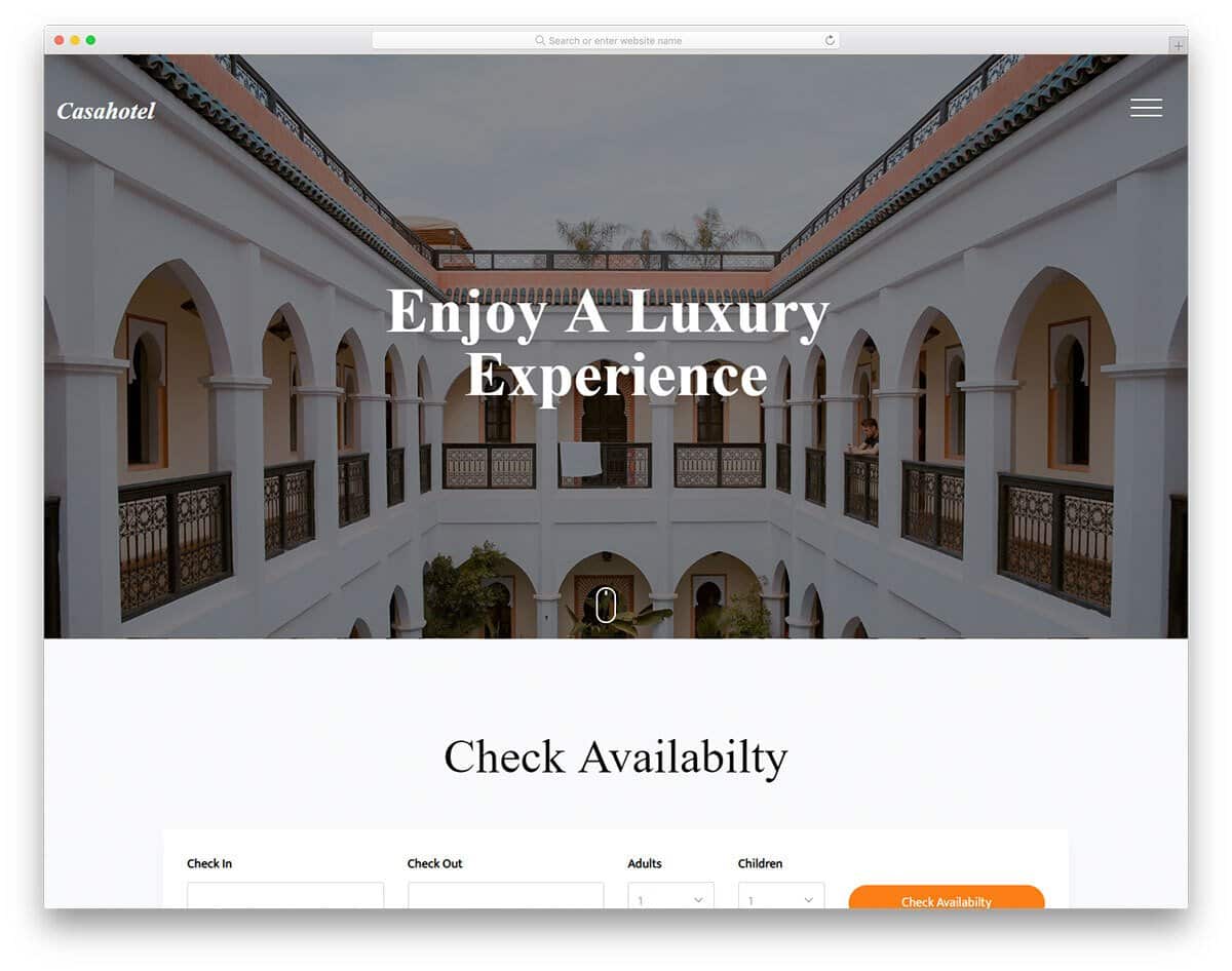 luxury hotel booking template
