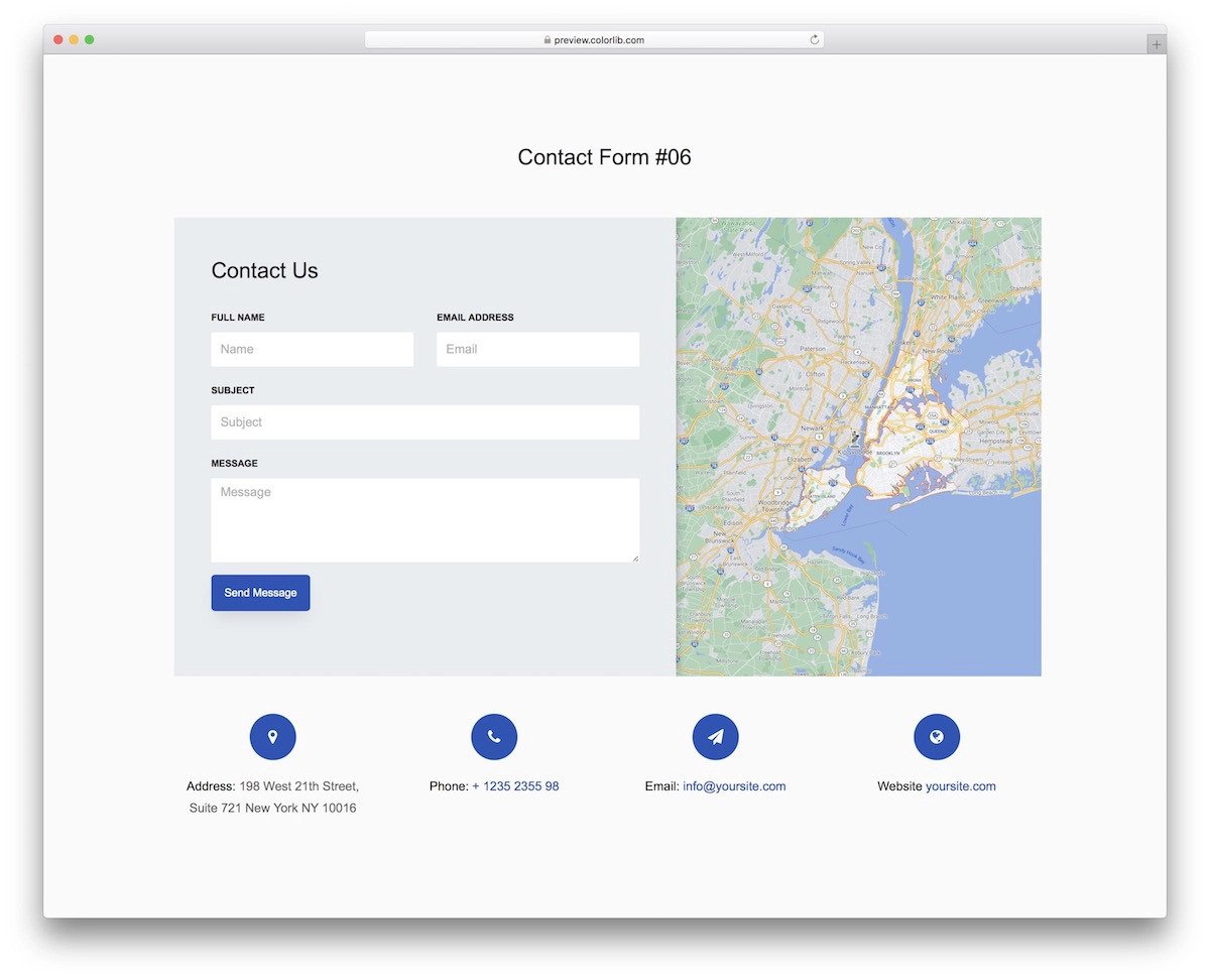 bootstrap contact us page with map
