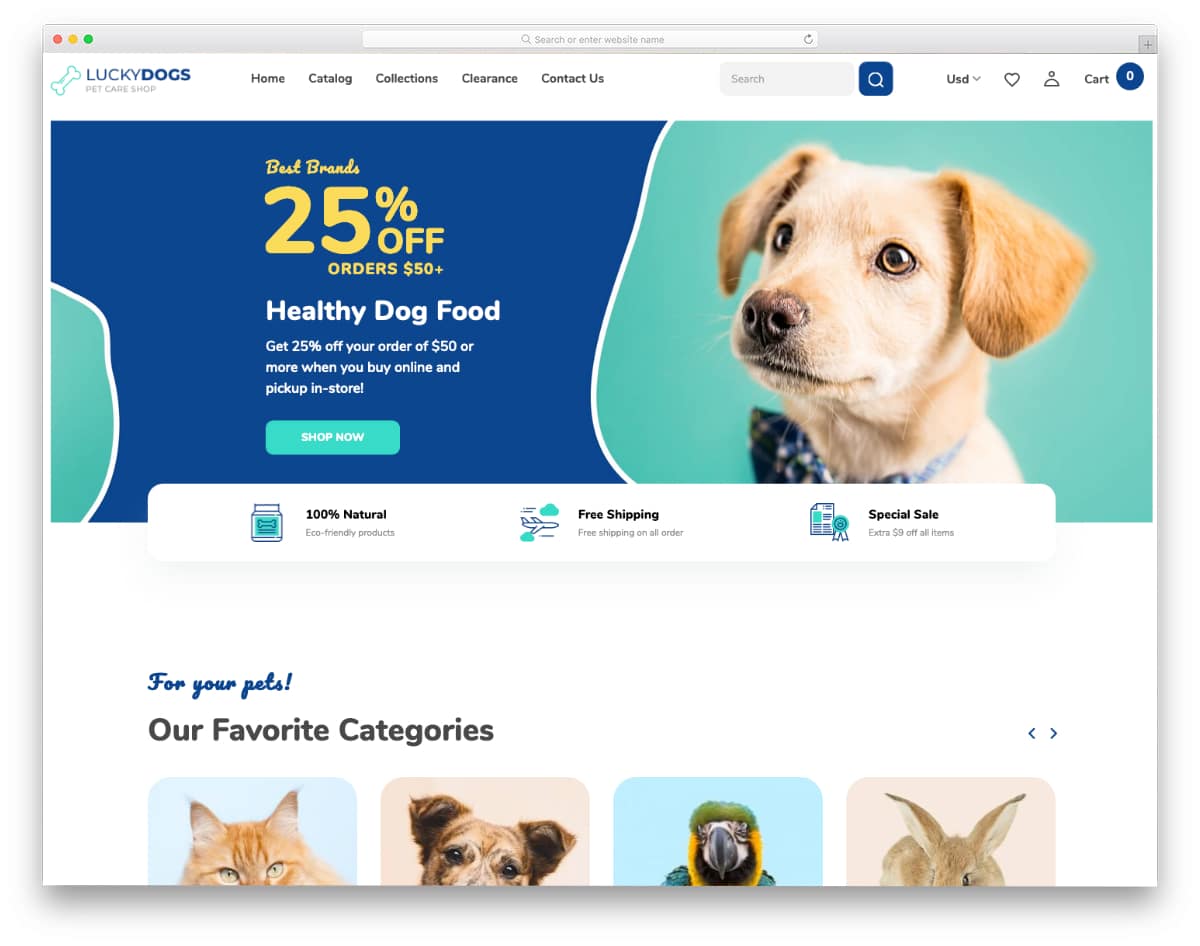 retina theme for Shopify pet stores