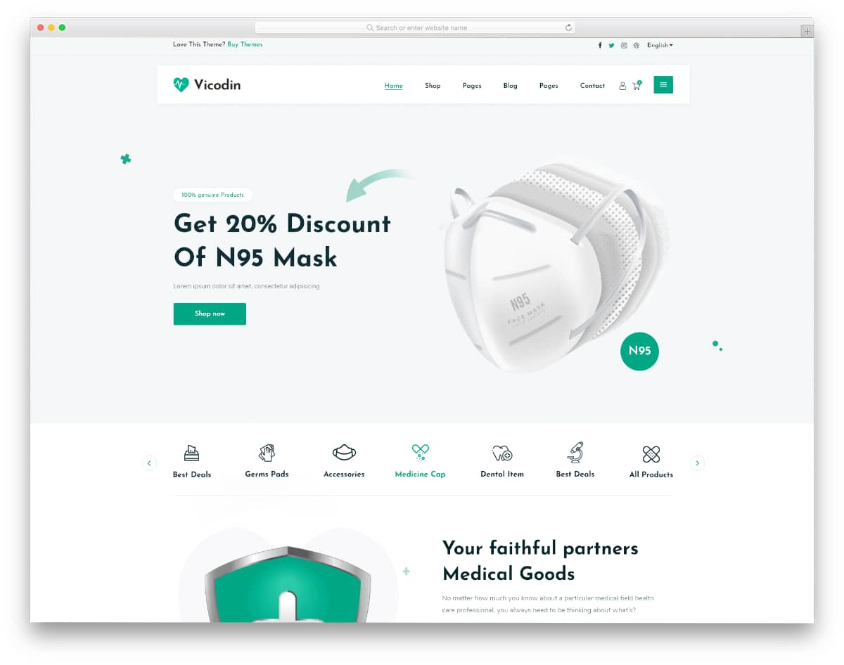 medical eCommerce Adobe XD ui kit