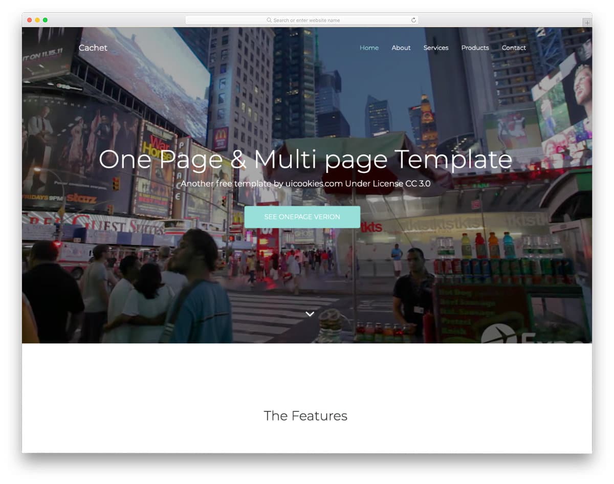 free one page church website template