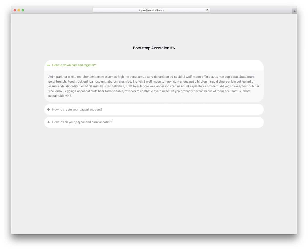 bootstrap accordion example for professional websites