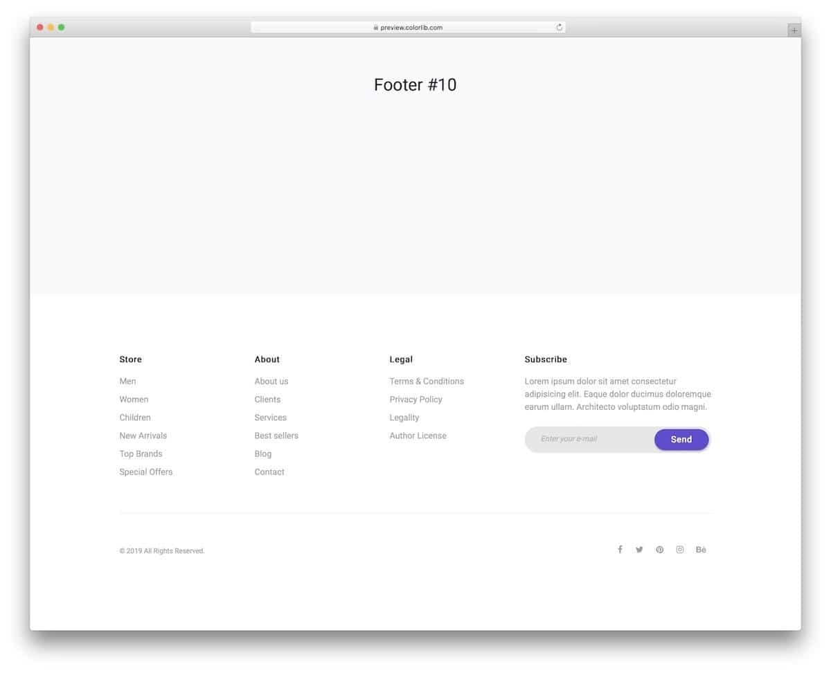 ultra-clean bootstrap footer template