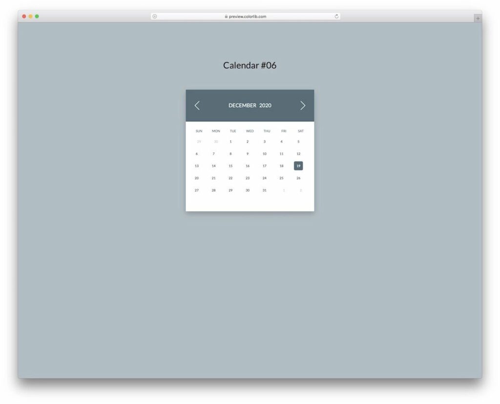 42 Cool CSS calendar Inspiration For Your Web And Mobile Applications