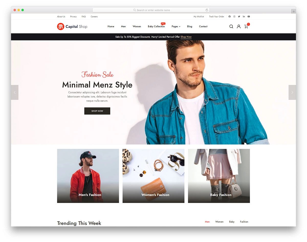 image-rich ecommerce website template