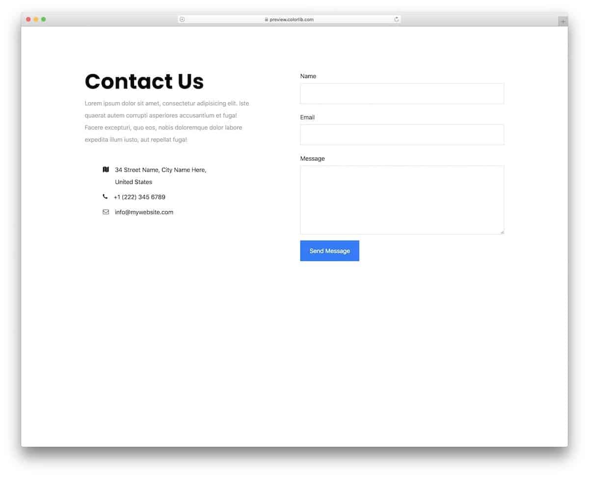 free HTML form template with code