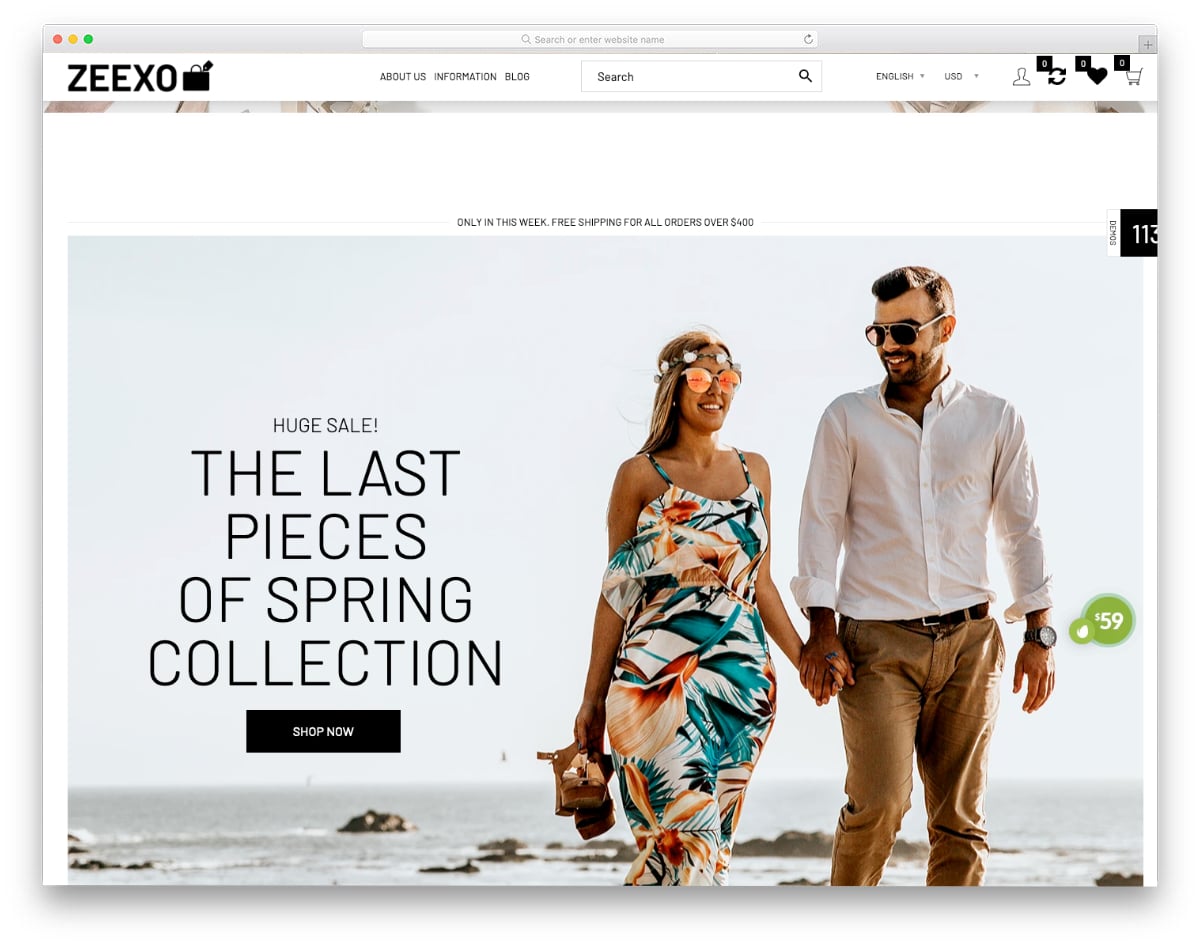 multipurpose Shopify Theme with simple designs