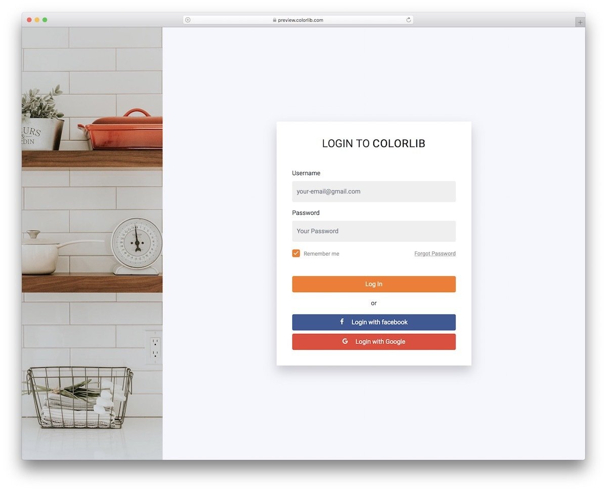 employee login form template