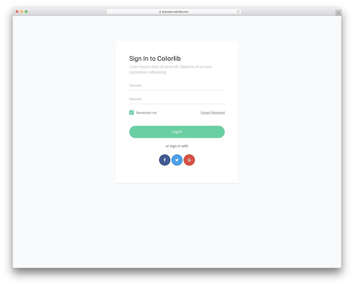simple and responsive login forms