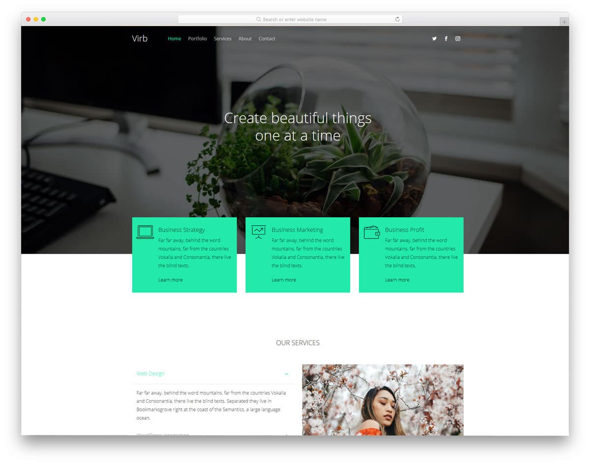 free portfolio website template for businesses