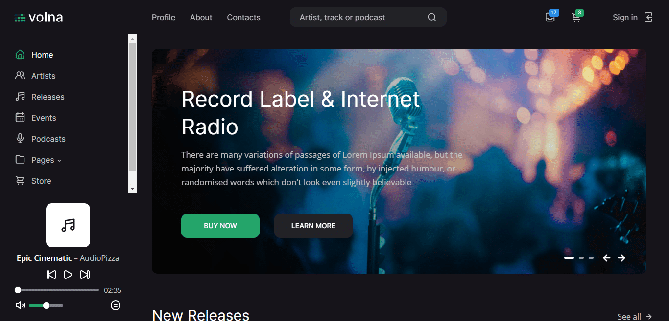 volna-music-website-template