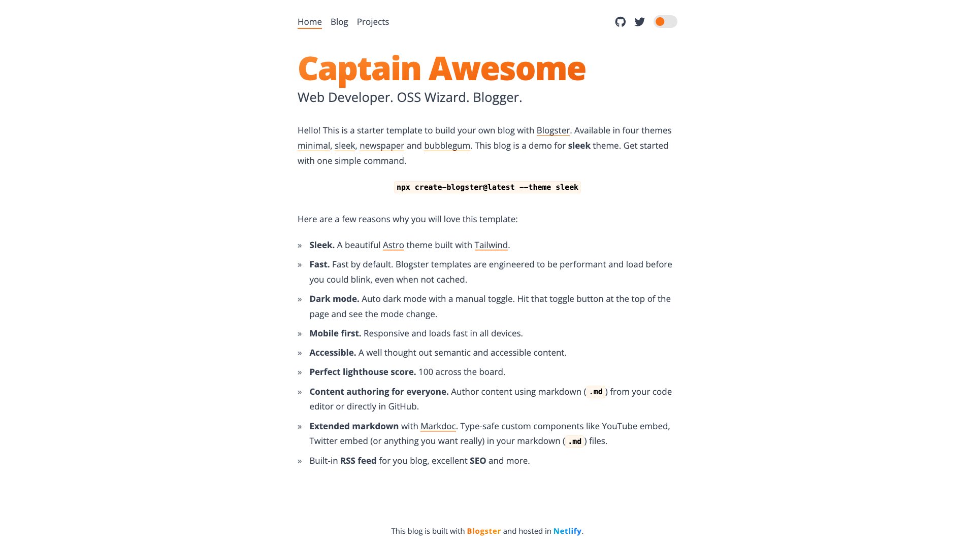 Blogster - Free Astro Blog Template