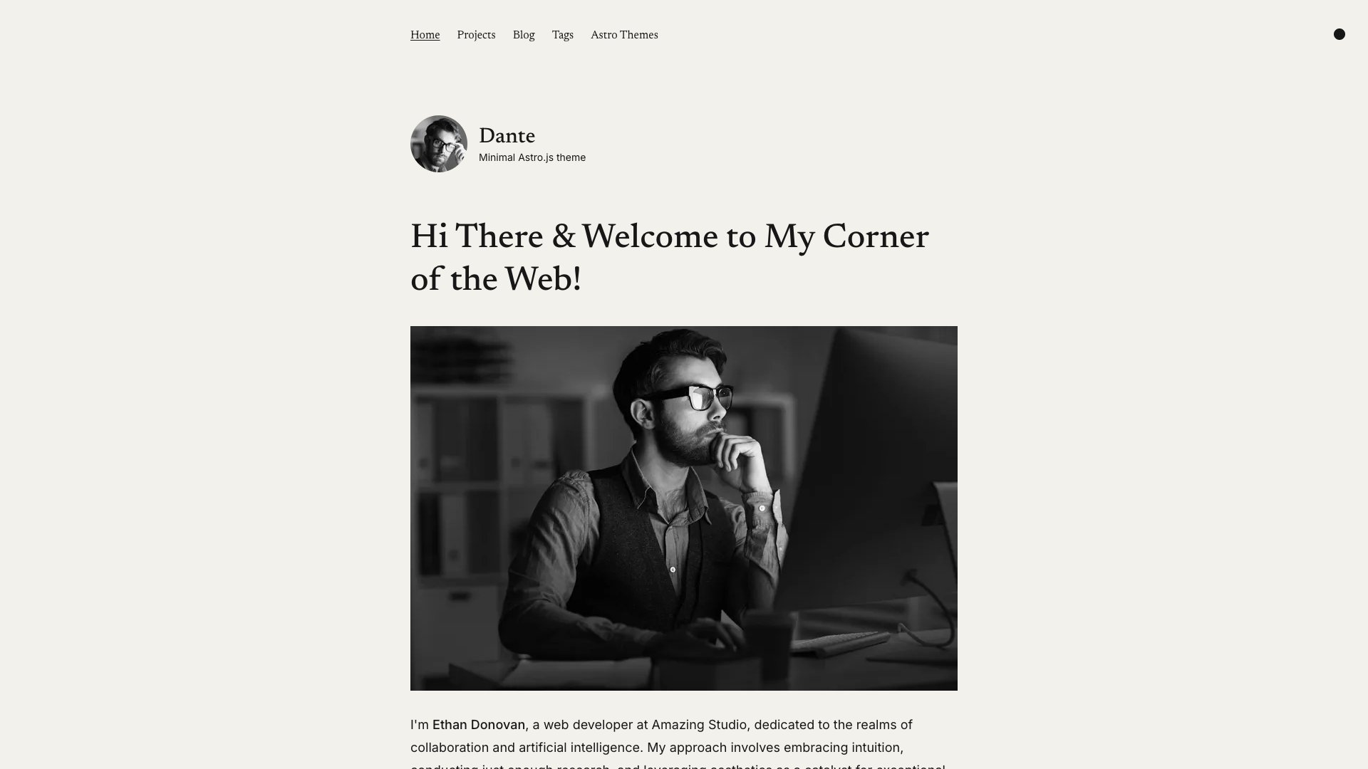 Dante - Free Astro Portfolio Template