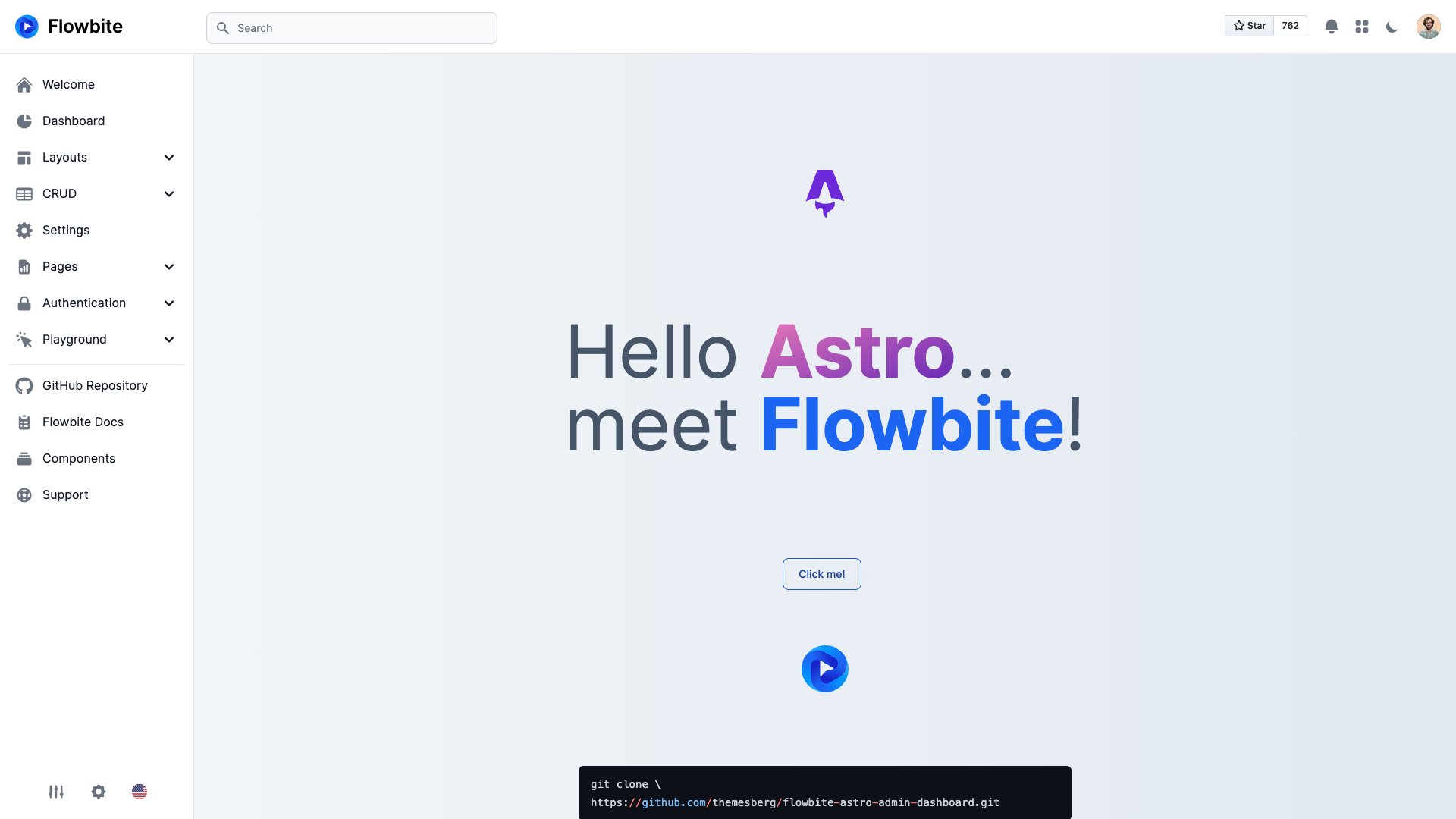 Flowbite Admin Dashboard - Free Astro Dashboard Template