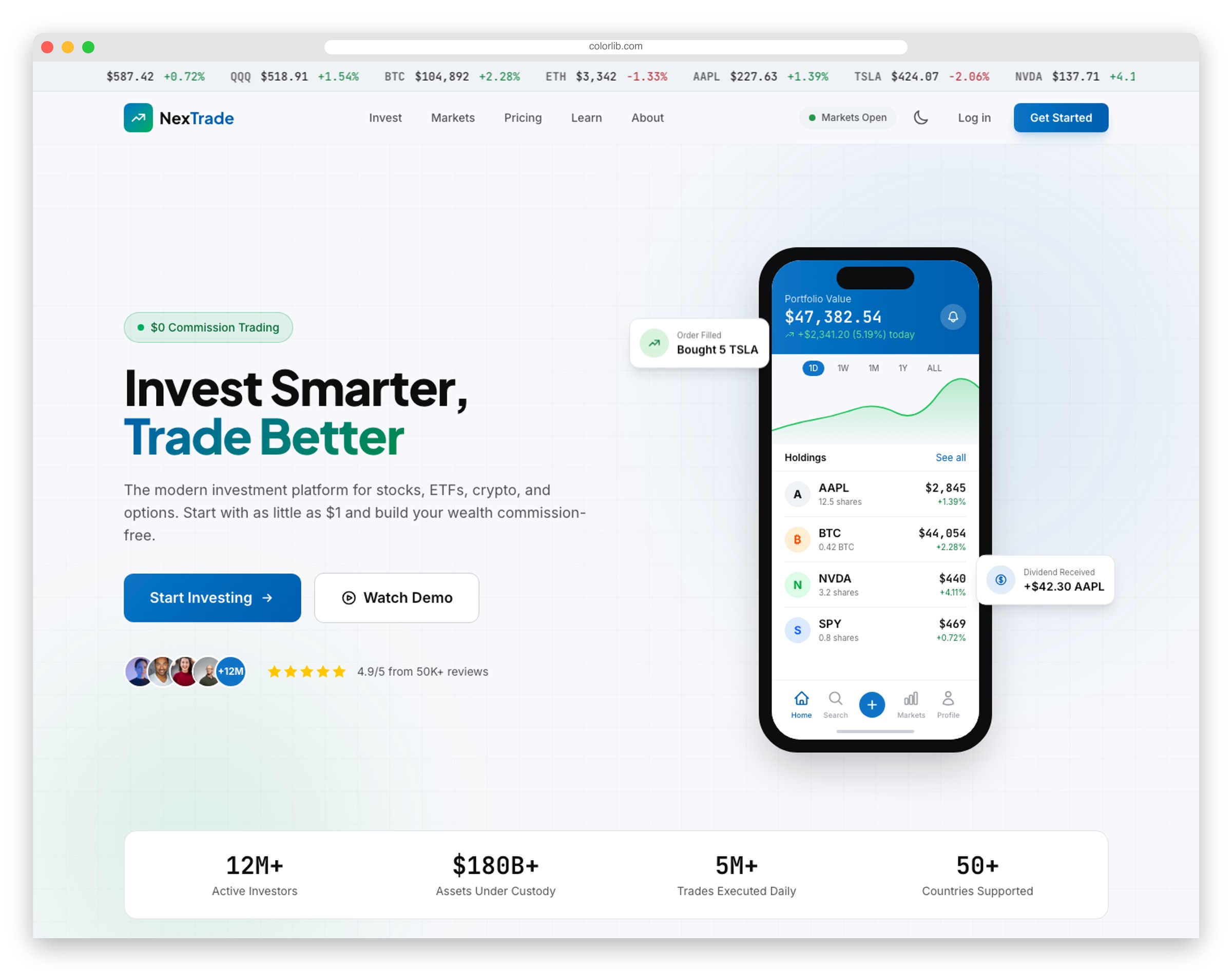 InvestPro - Free Tailwind CSS Investment Template