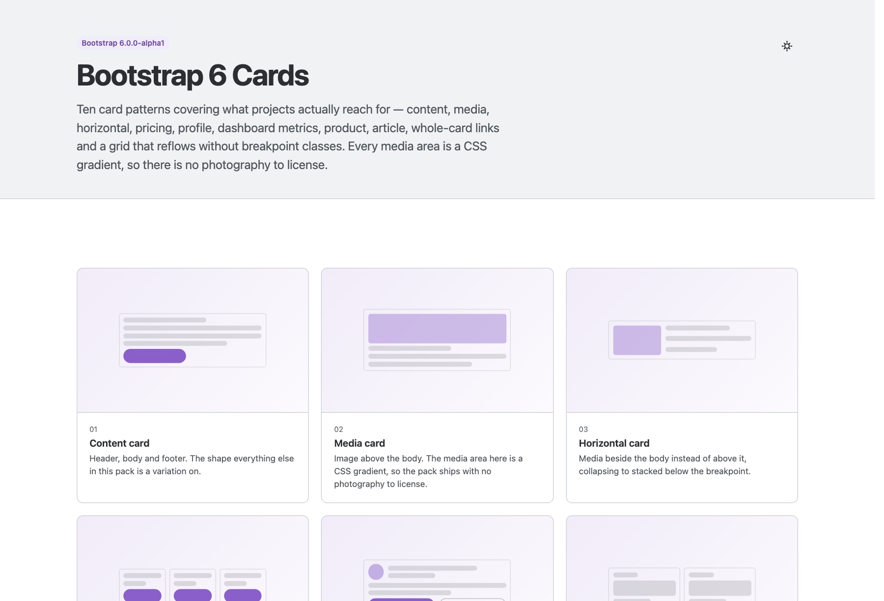 bs6-cards template preview
