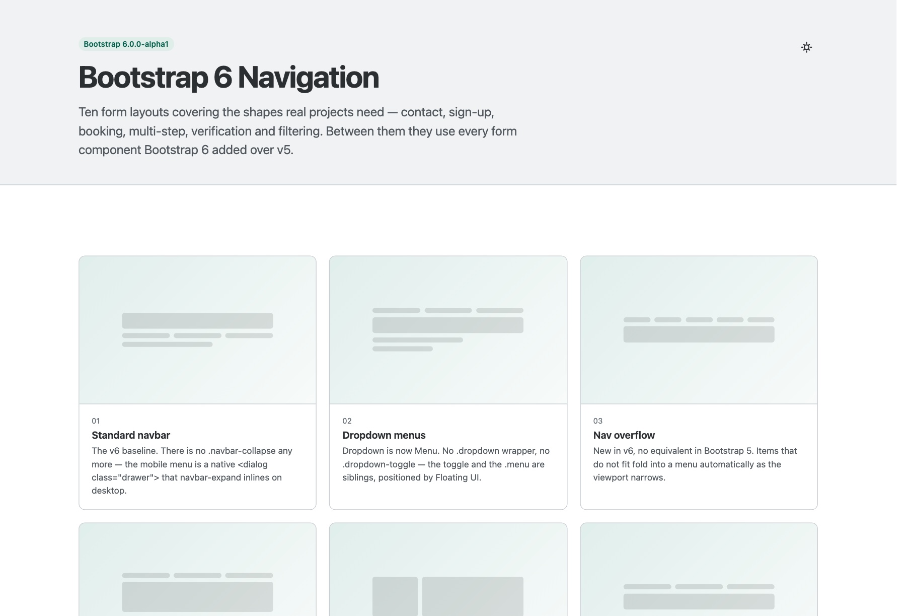 bs6-navigation template preview