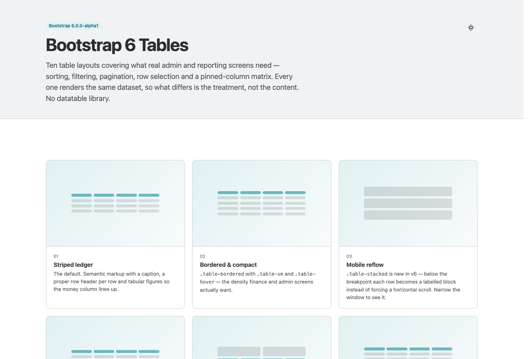 bs6-tables template preview