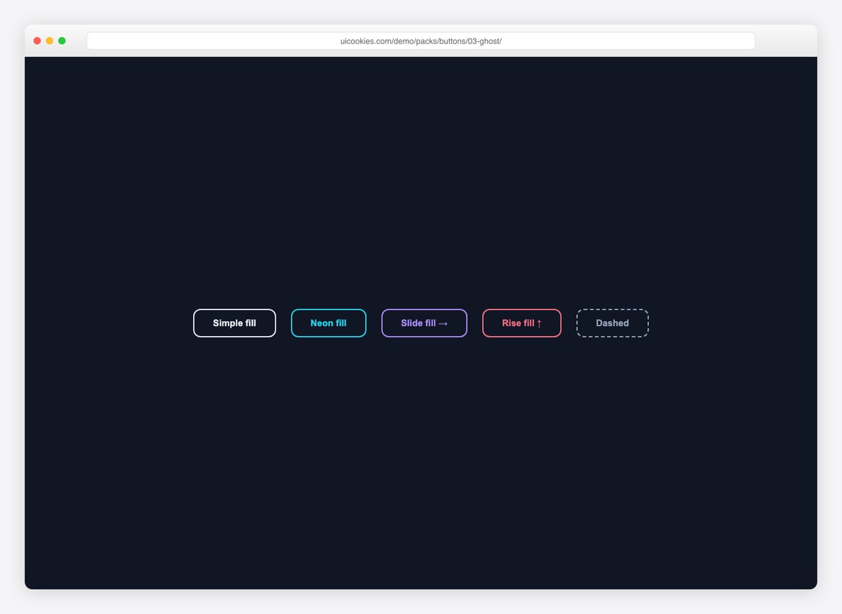 Ghost Buttons — free CSS button templates by uiCookies