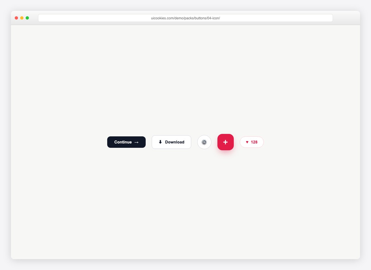 Icon Buttons — free CSS button templates by uiCookies