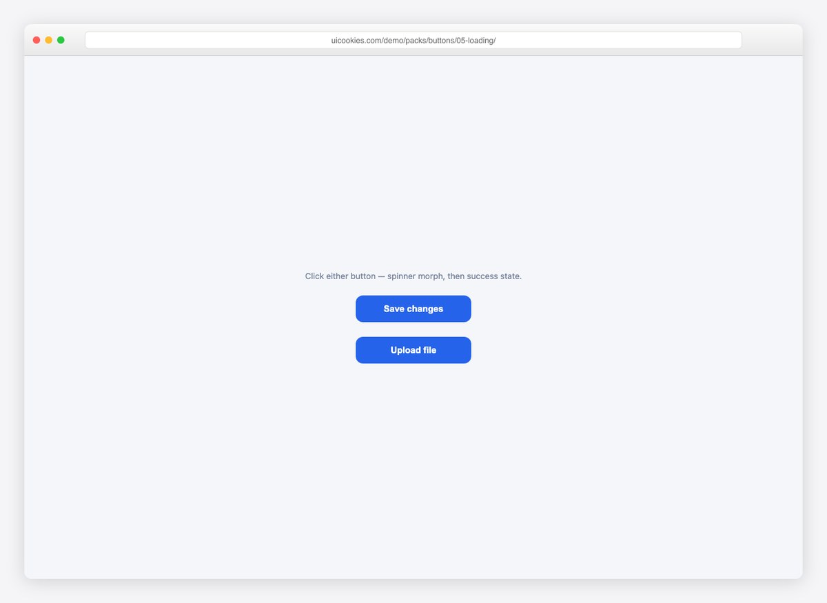 Loading-State Buttons — free CSS button templates by uiCookies
