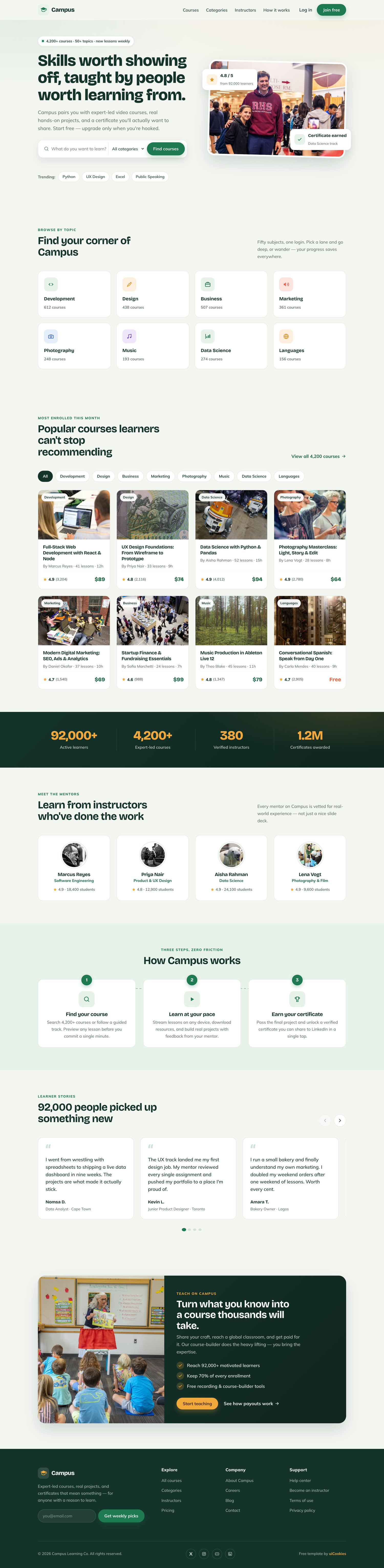Campus — full page preview