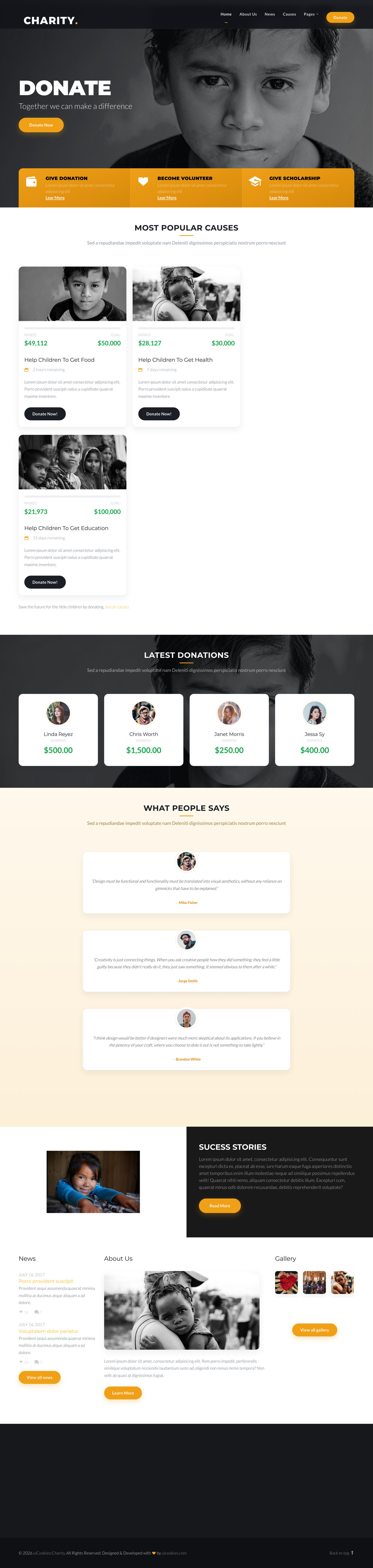 Charity — full page preview