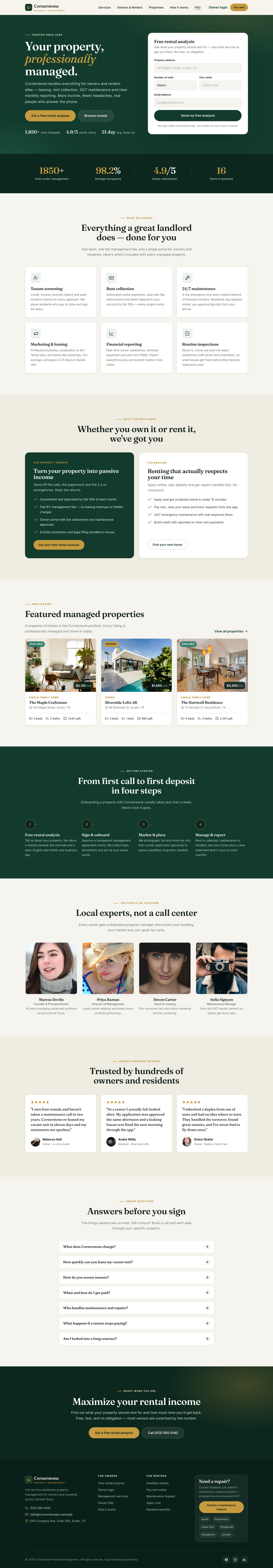 Cornerstone — full page preview