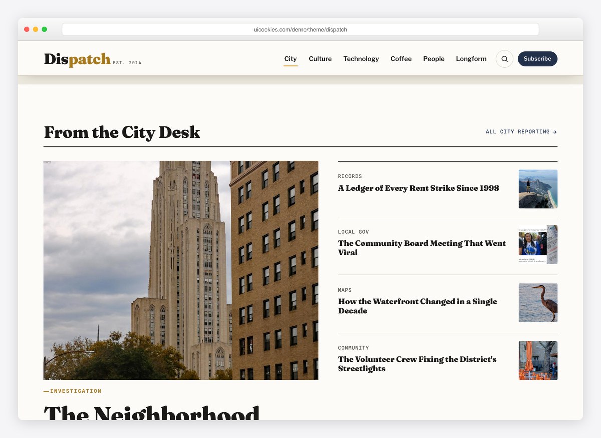 Dispatch — inside sections