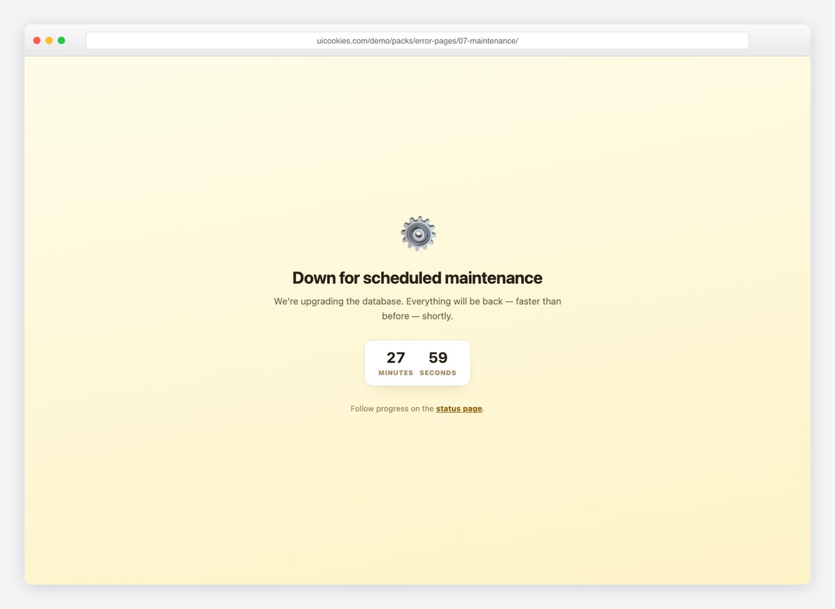 503 Maintenance — free error page template by uiCookies