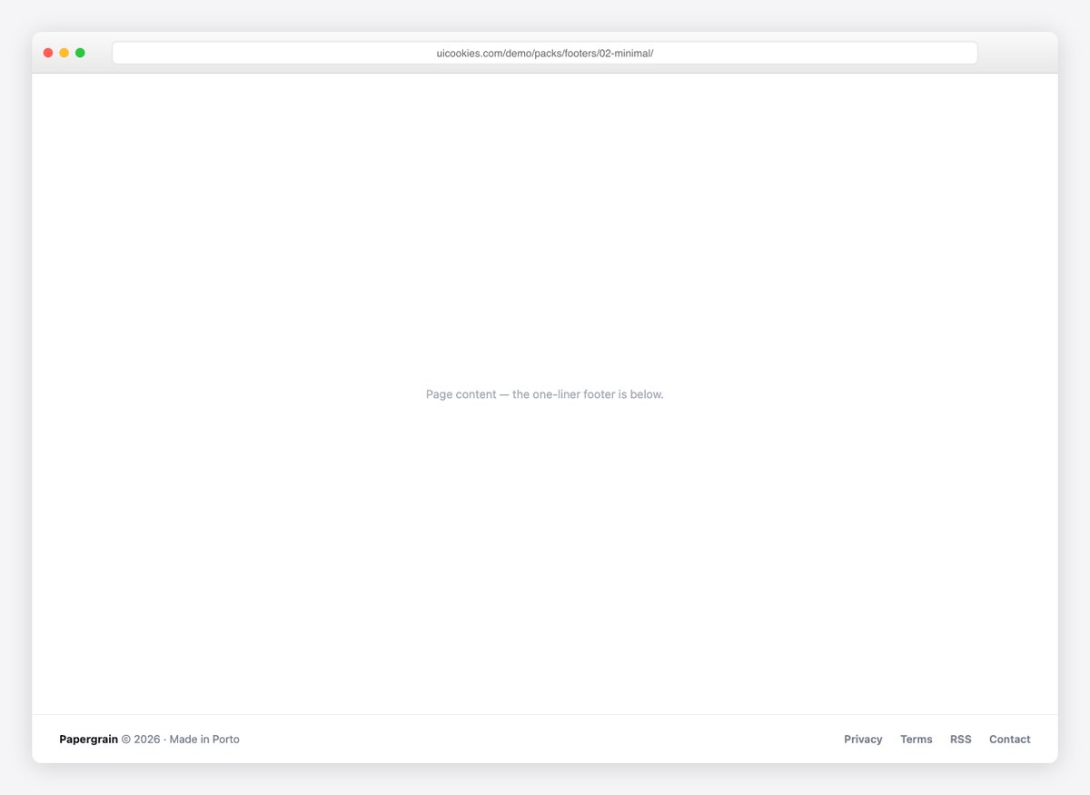 One-Line Footer — free website footer template by uiCookies