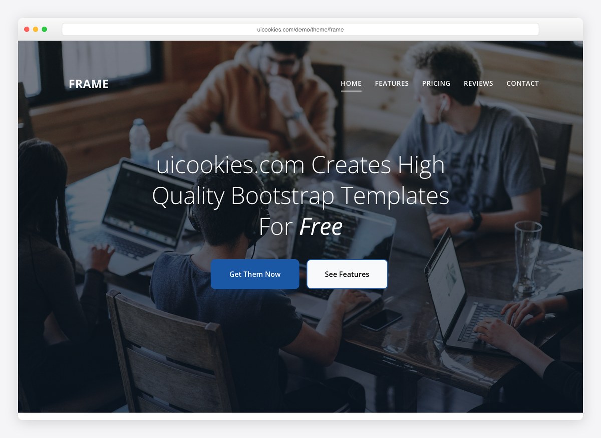 Frame — free portfolio website template by uiCookies