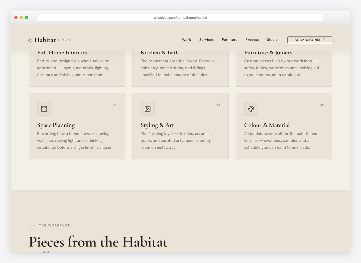 Habitat — inside sections