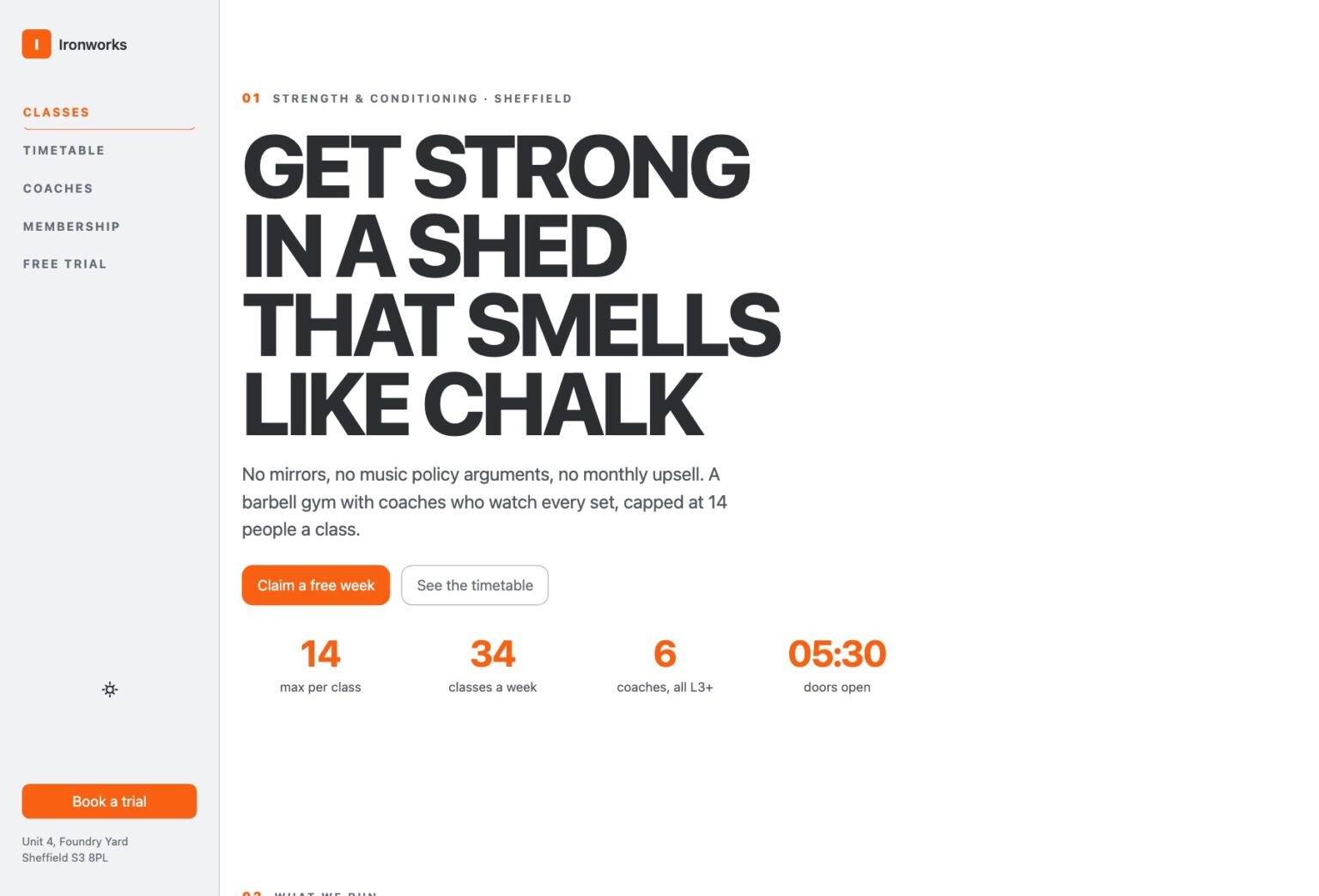 Ironworks — Free Bootstrap 6 Gym & Fitness Website Template