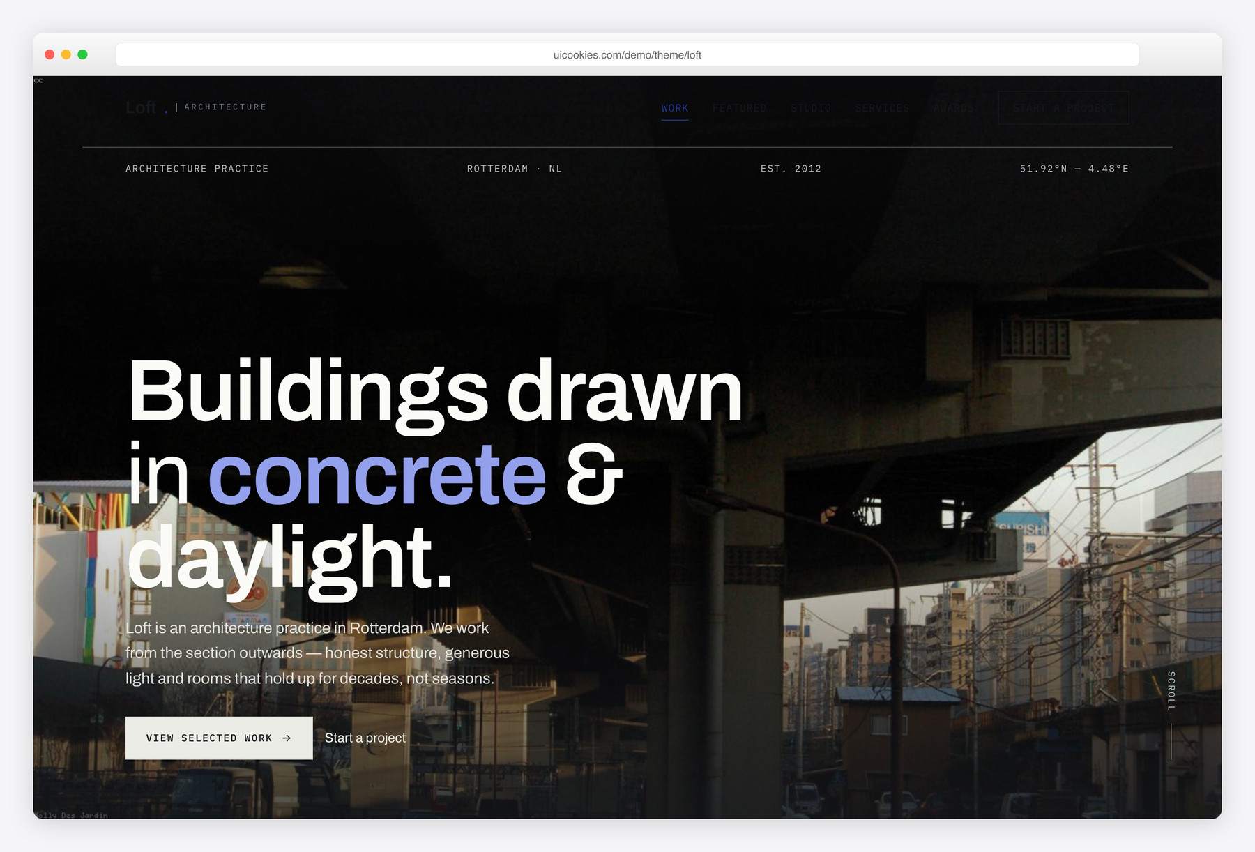 Loft — free website template by uiCookies