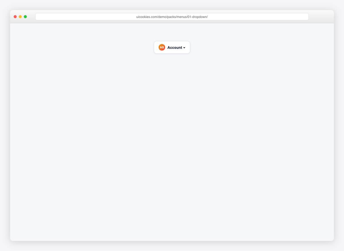 Account Dropdown Menu — free CSS menu template by uiCookies