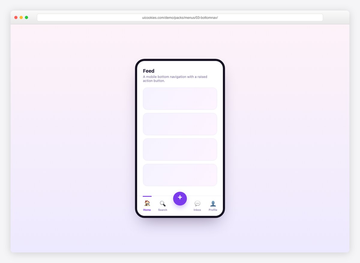 Mobile Bottom Navigation — free CSS menu template by uiCookies