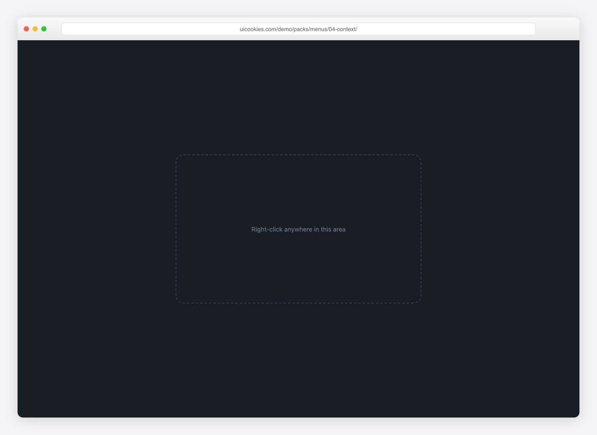 Right-Click Context Menu — free CSS menu template by uiCookies