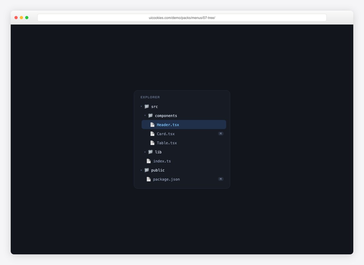 File Tree Menu — free CSS menu template by uiCookies