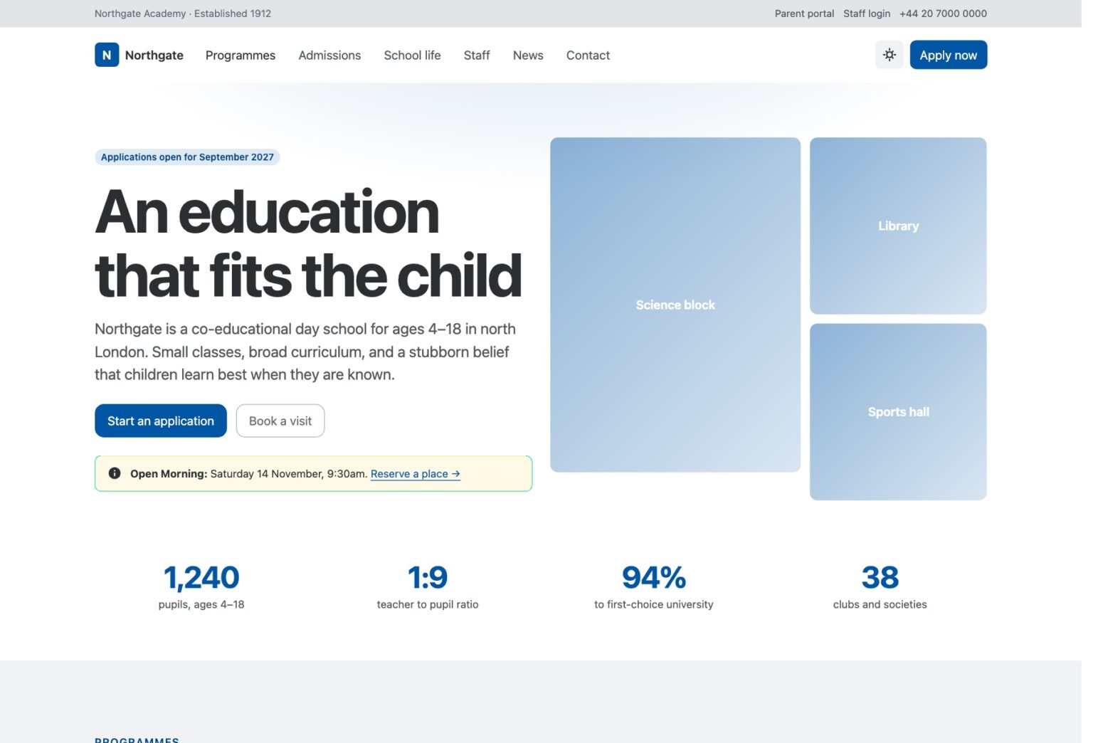 Northgate — Free Bootstrap 6 School Website Template