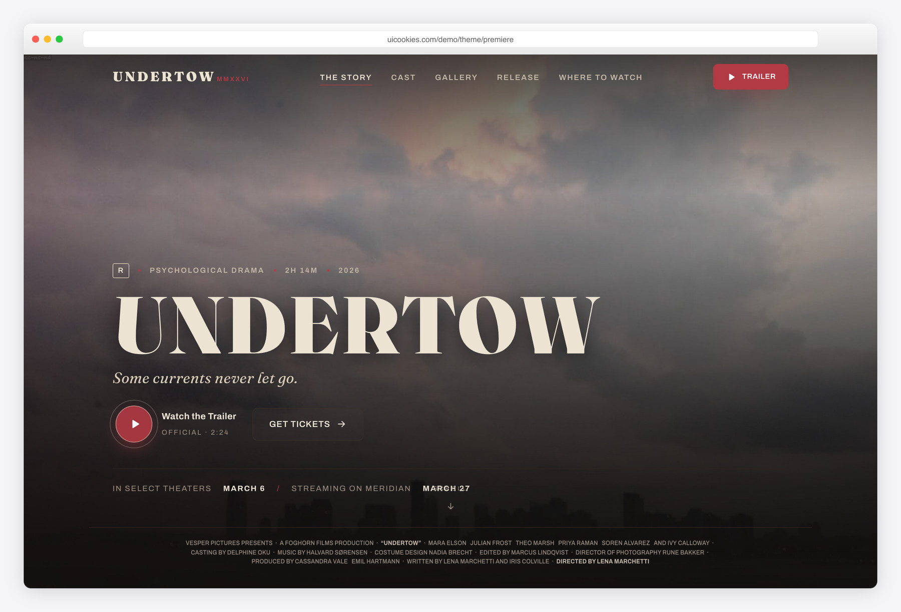 Premiere — free website template by uiCookies