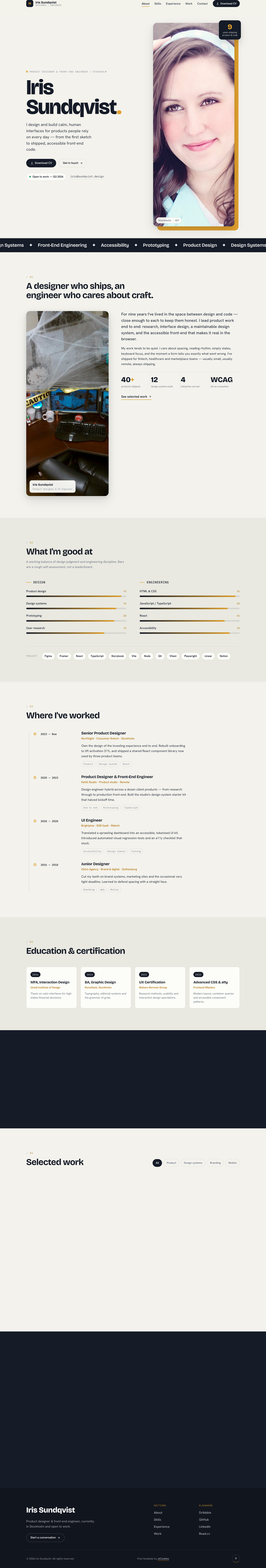 Profile — full page preview