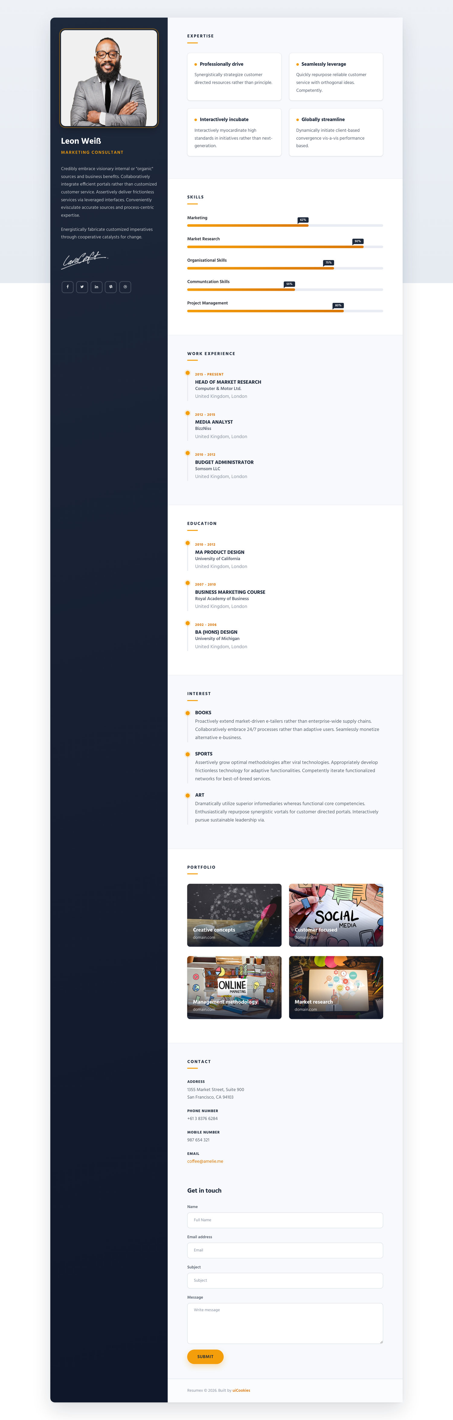 Resumex — full page preview