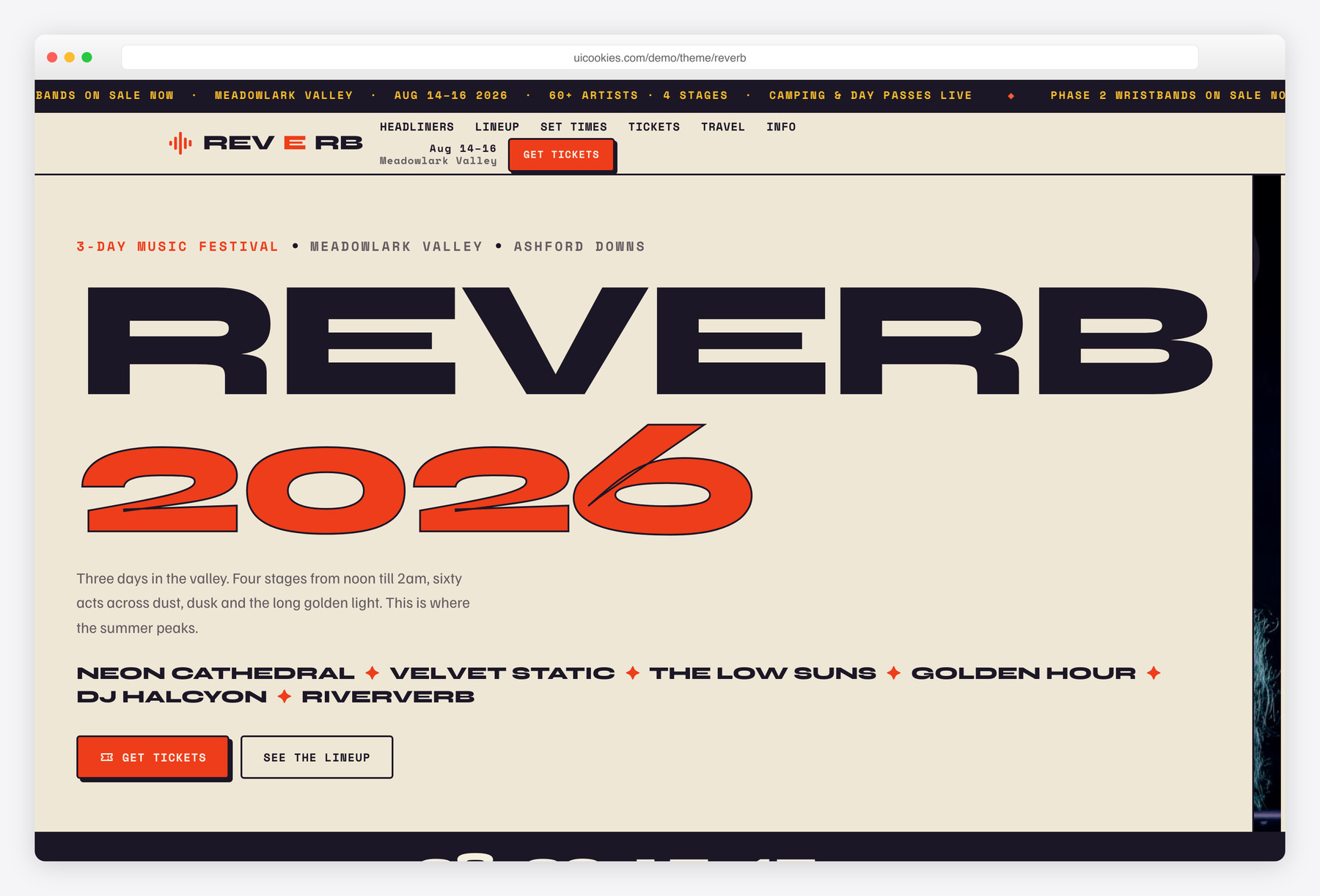 Reverb — free website template by uiCookies