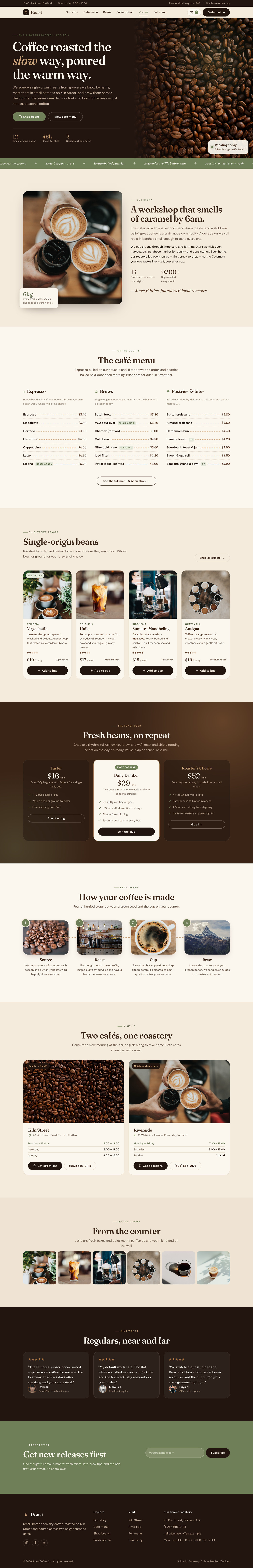 Roast — full page preview