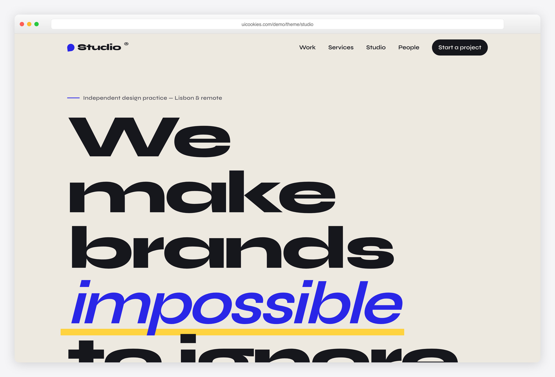 Studio — free Agency website template by uiCookies