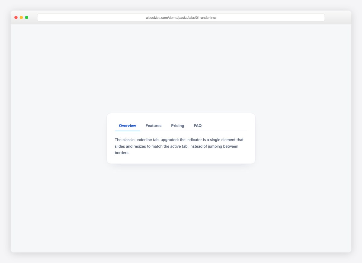 Sliding Underline Tabs — free CSS tabs template by uiCookies