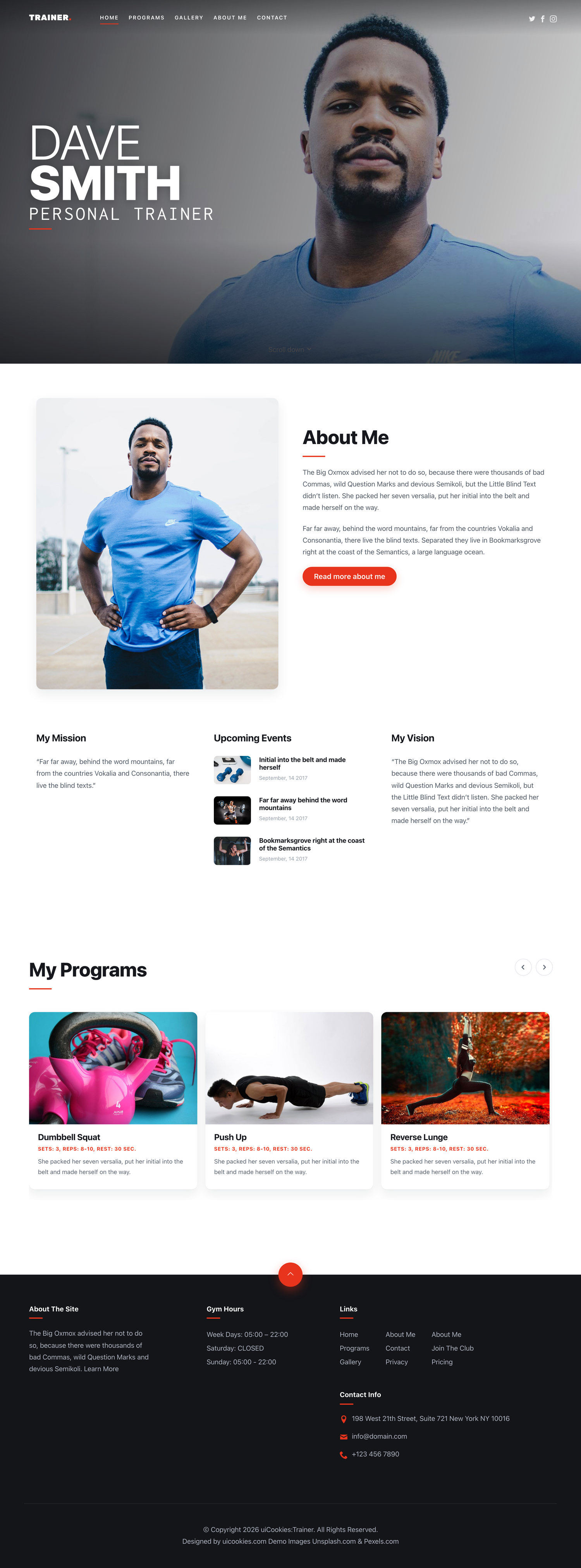 Trainer — full page preview