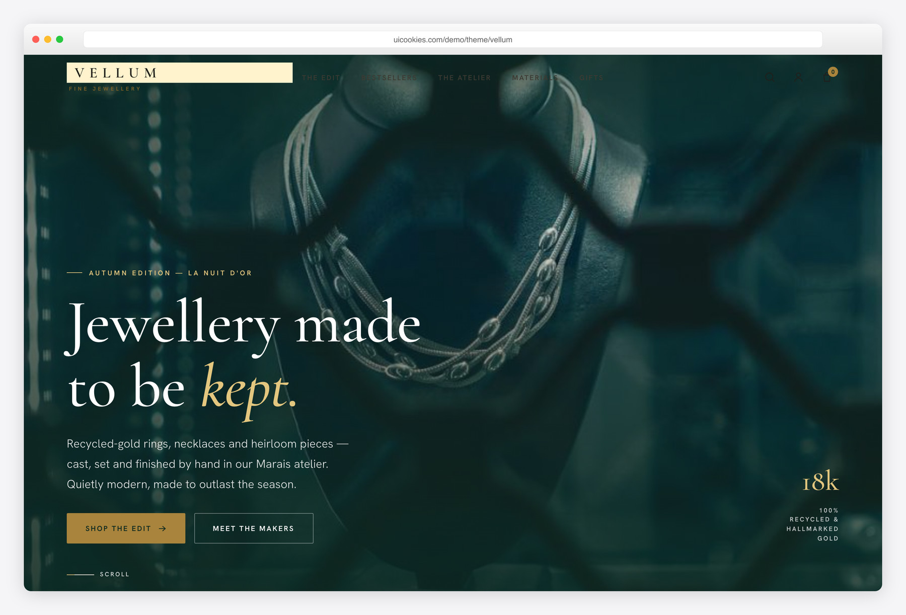 Vellum — free website template by uiCookies