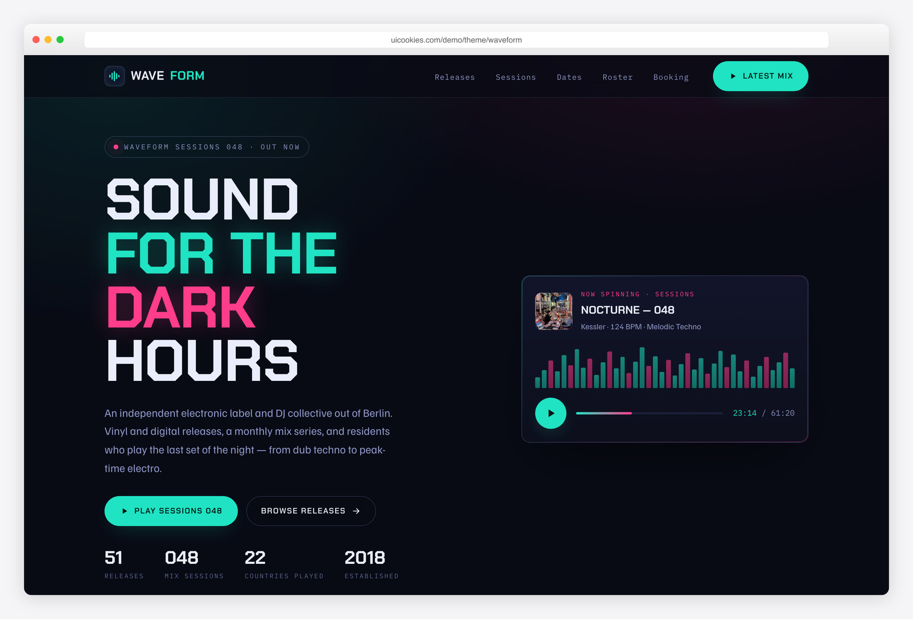Waveform — free website template by uiCookies